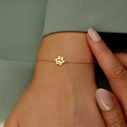 Pulsera Huella de Mascota Personalizada con Nombre