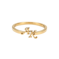 Anillo Doble Inicial Colgante Personalizable