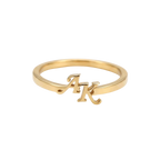 Anillo Doble Inicial Colgante Personalizable
