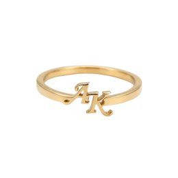 Anillo Doble Inicial Colgante Personalizable