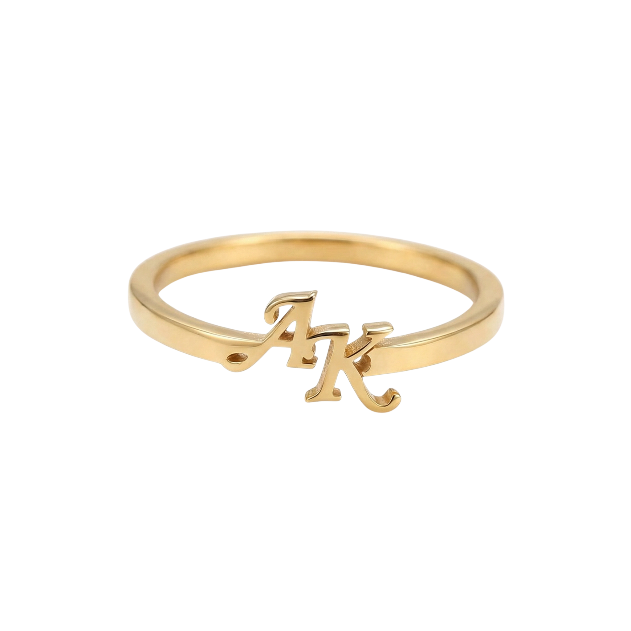 Anillo Doble Inicial Colgante Personalizable