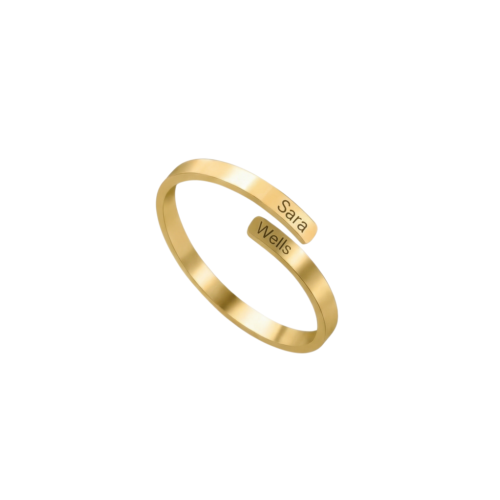 Anillo Banda Doble Nombre Personalizable