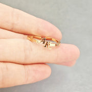 Anillo Doble Inicial Colgante Personalizable