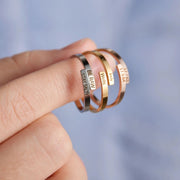 Anillo Banda Doble Nombre Personalizable
