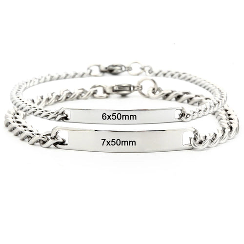 Personalized Silver Engraved Name Plate Bracelet