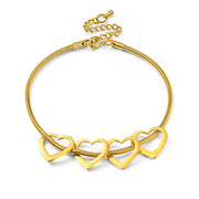 Pulsera Multicorazón Deslizante 