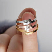 Anillo Banda Doble Nombre Personalizable