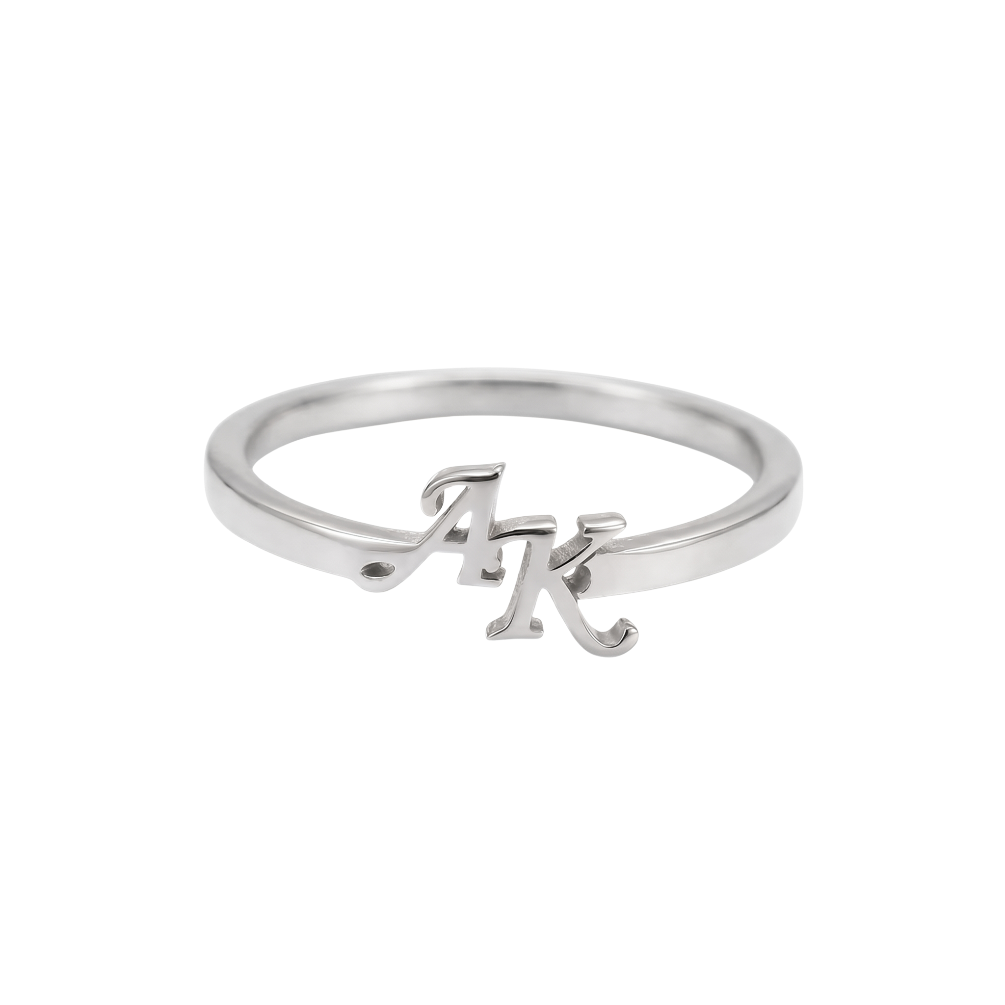 Anillo Doble Inicial Colgante Personalizable