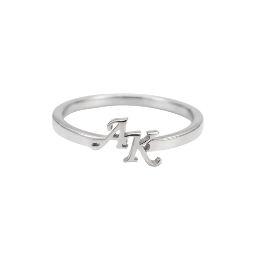 Anillo Doble Inicial Colgante Personalizable