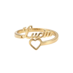 Anillo Corazón Y Nombre Personalizable