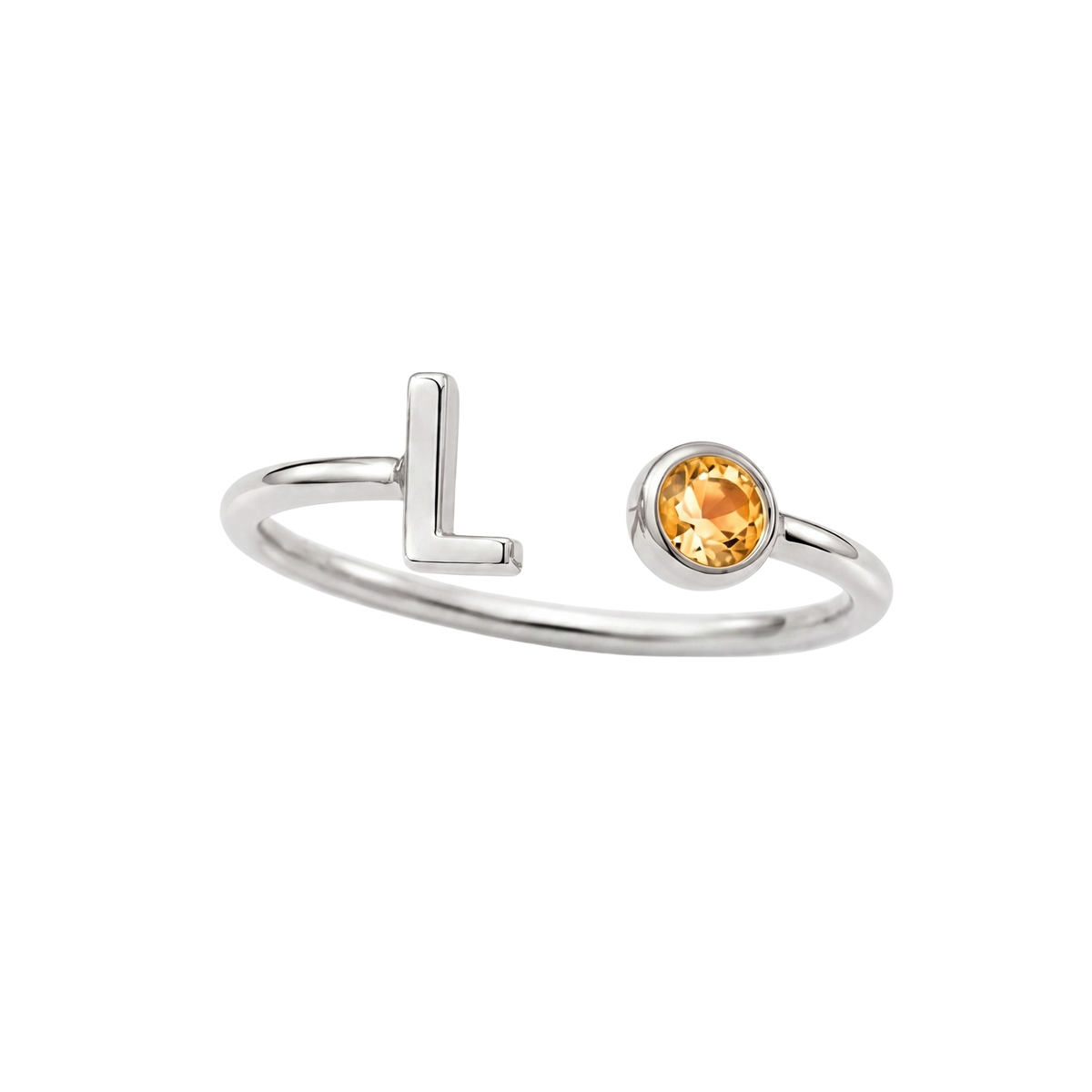 Anillo con Inicial y Piedra de Nacimiento