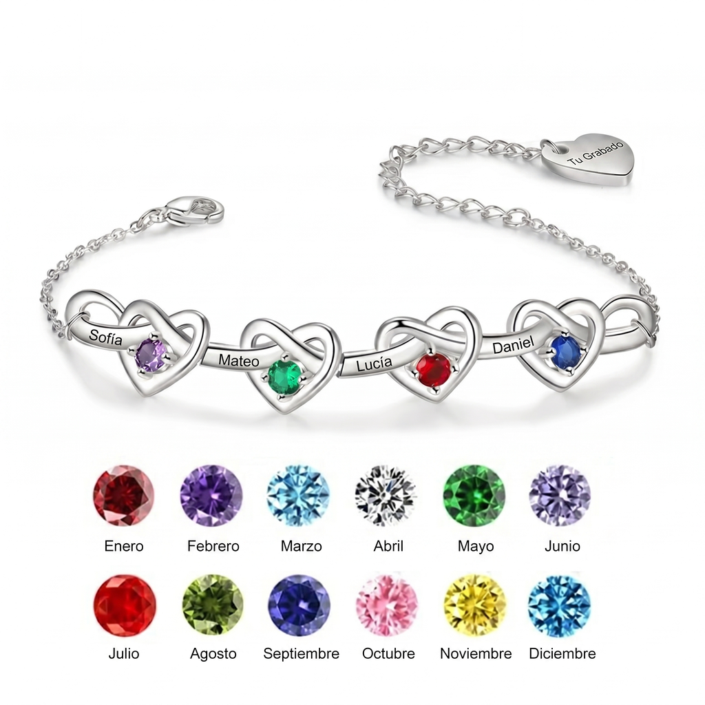 Pulsera Corazones con Perlas