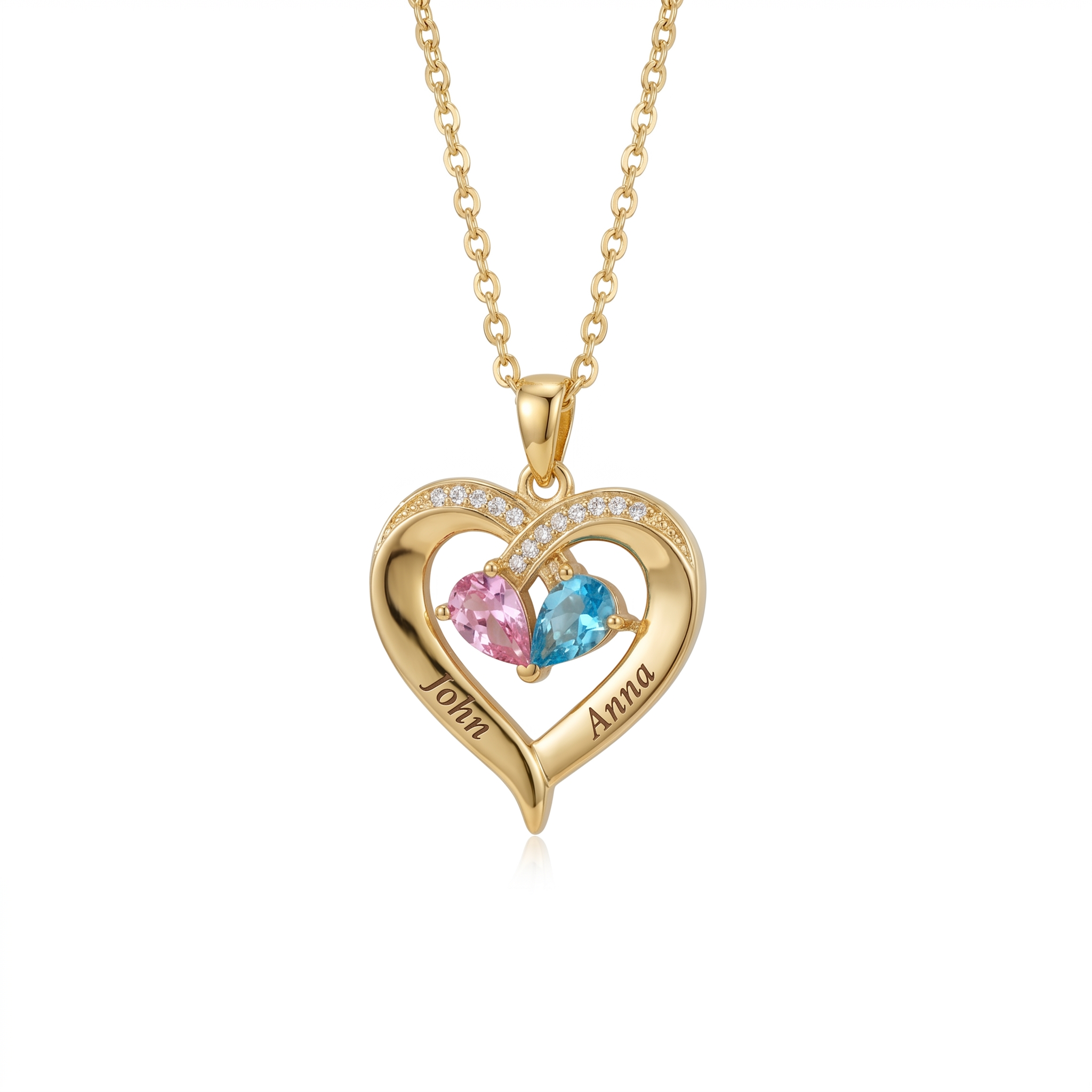 Collar Corazón Especial con Piedras de Nacimientos