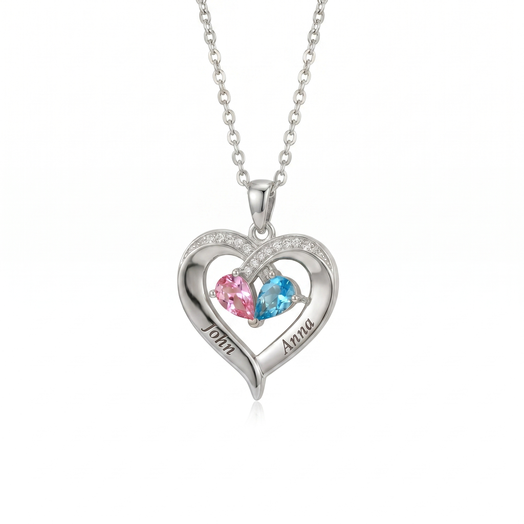 Collar Corazón Especial con Piedras de Nacimientos