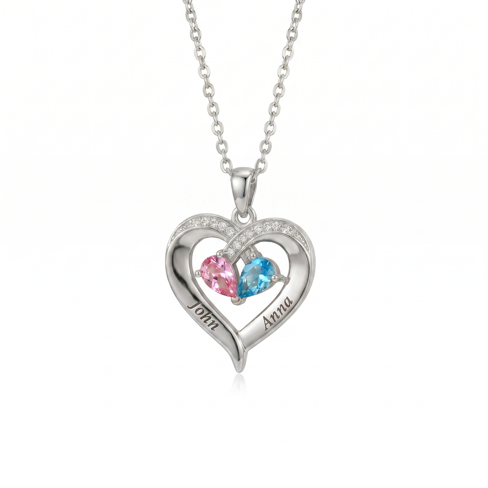 Collar Corazón Especial con Piedras de Nacimientos