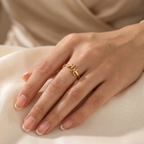 Anillo Doble Inicial Colgante Personalizable