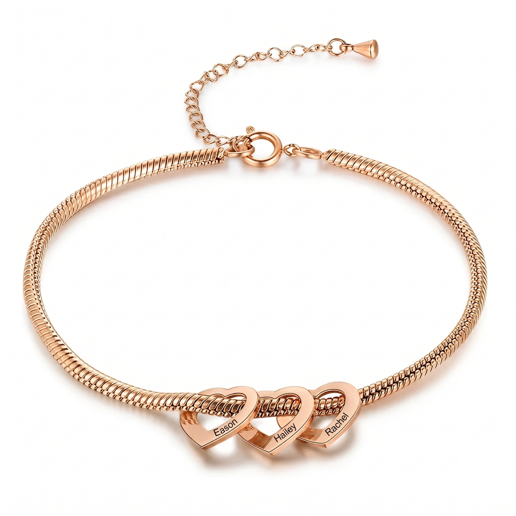 Pulsera Multicorazón Deslizante 