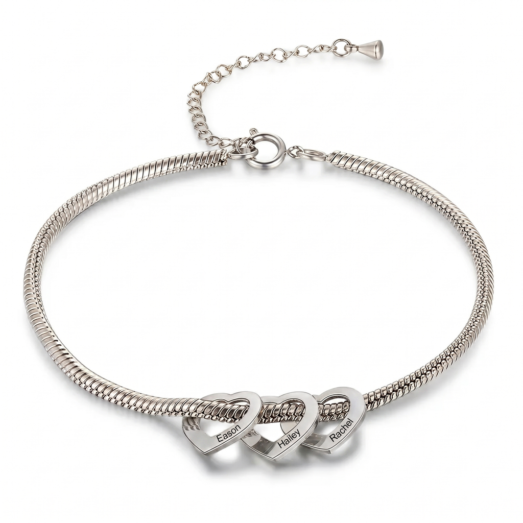 Pulsera Multicorazón Deslizante 