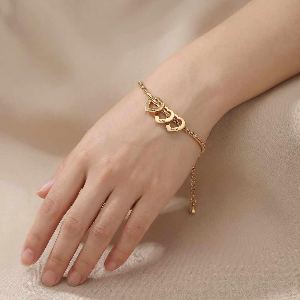 Pulsera Multicorazón Deslizante 
