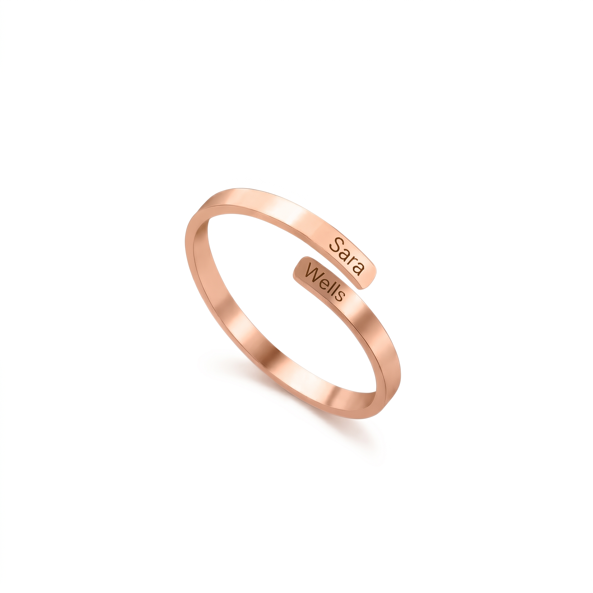 Anillo Banda Doble Nombre Personalizable