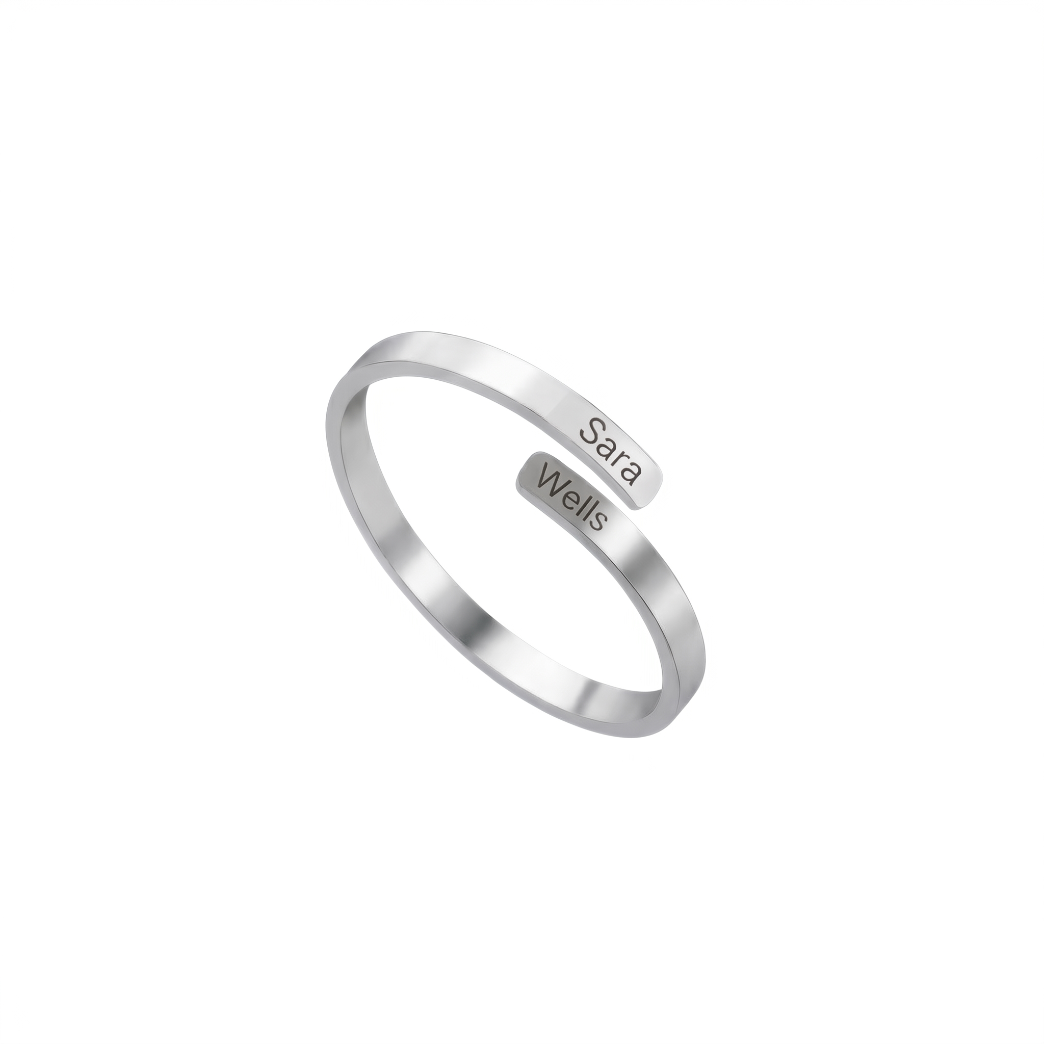Anillo Banda Doble Nombre Personalizable