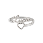 Anillo Corazón & Nombre Personalizable