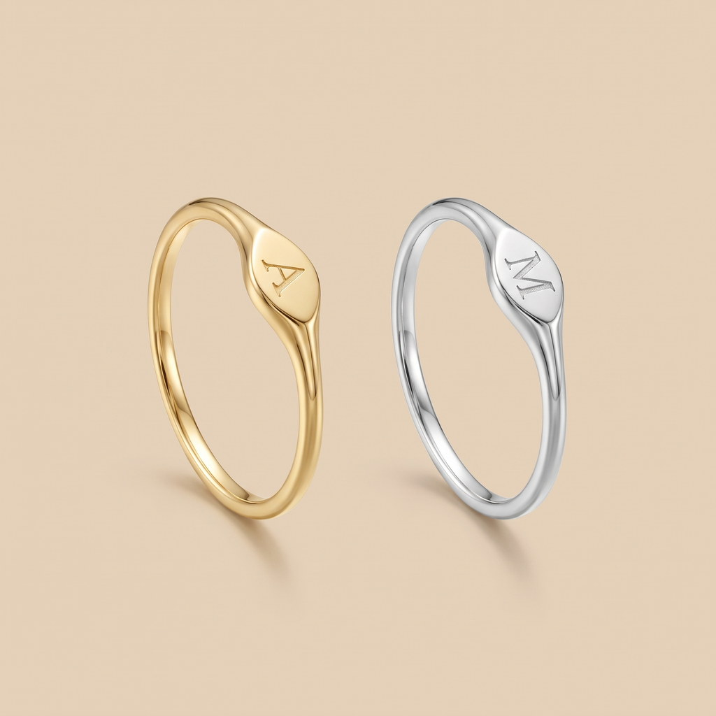 Personalized Initial Signet Ring