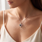 Collar Corazón Personalizado con 2 Nombres y Piedras