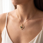 Collar Corazón Personalizado con 2 Nombres y Piedras