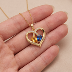 Collar Corazón Personalizado con 2 Nombres y Piedras