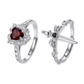 Anillo Corazón y Daga Ajustable