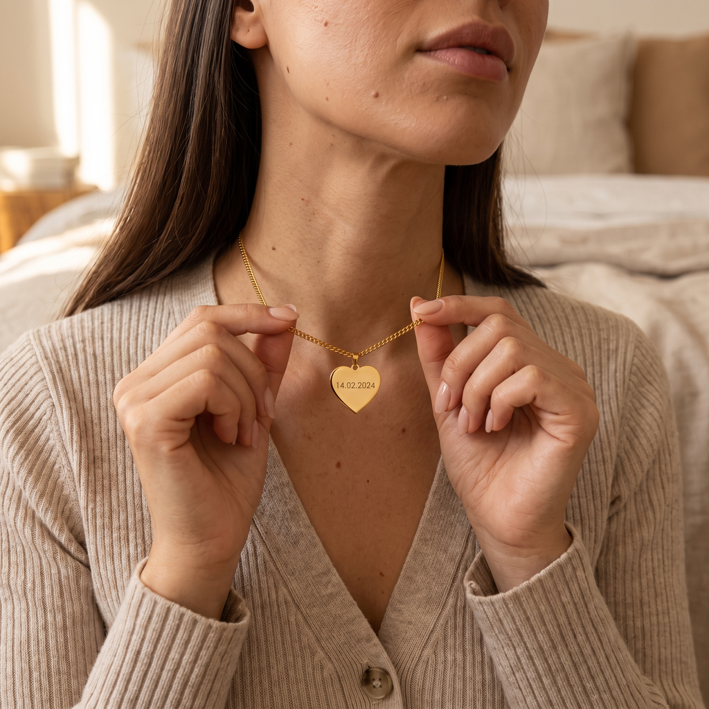 Collar Corazón Grabado Personalizado
